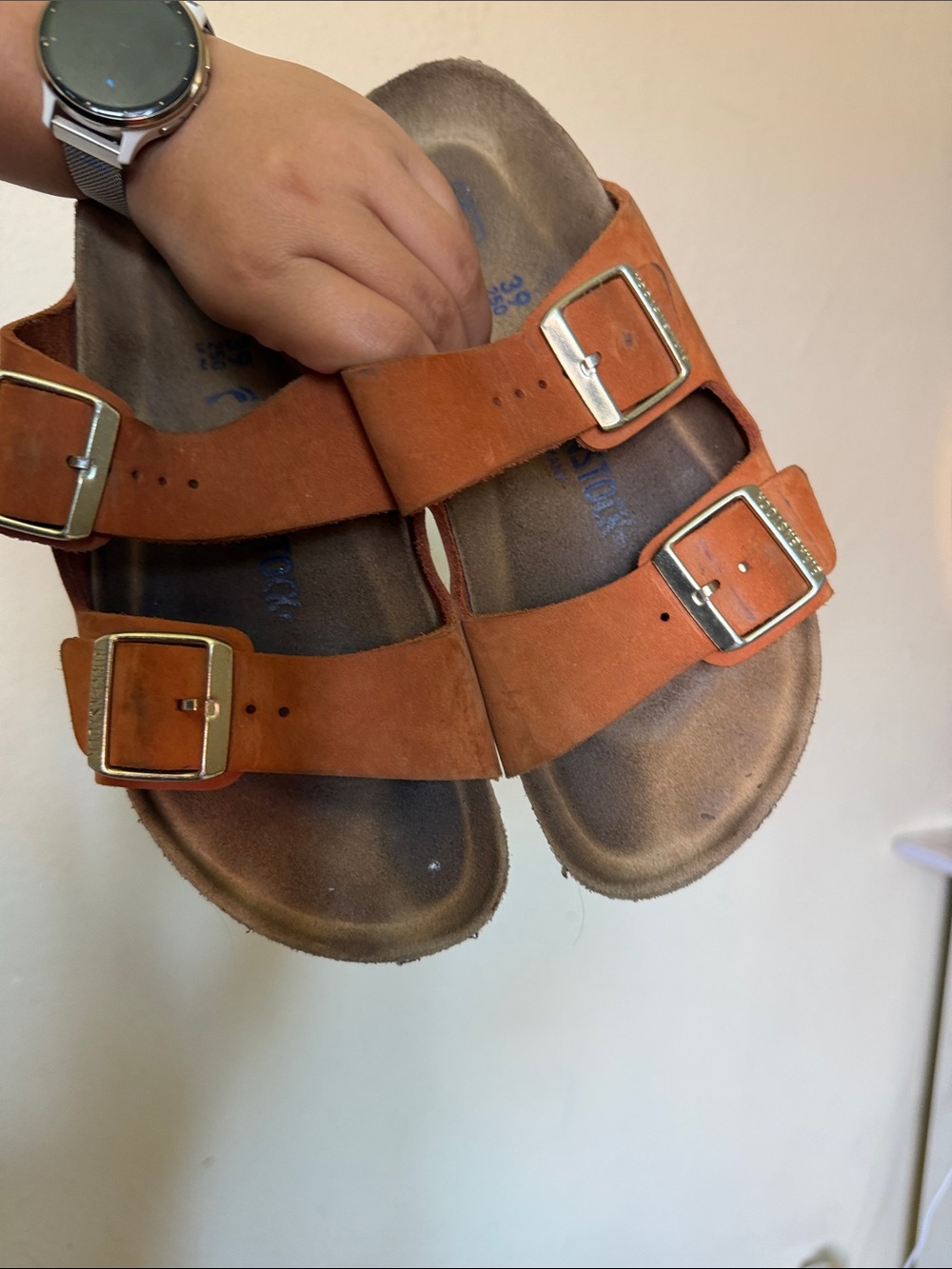Birkenstock Arizona Soft Footbed Suede Leather Mink ? Size 8 burnt orange - Picture 12 of 14